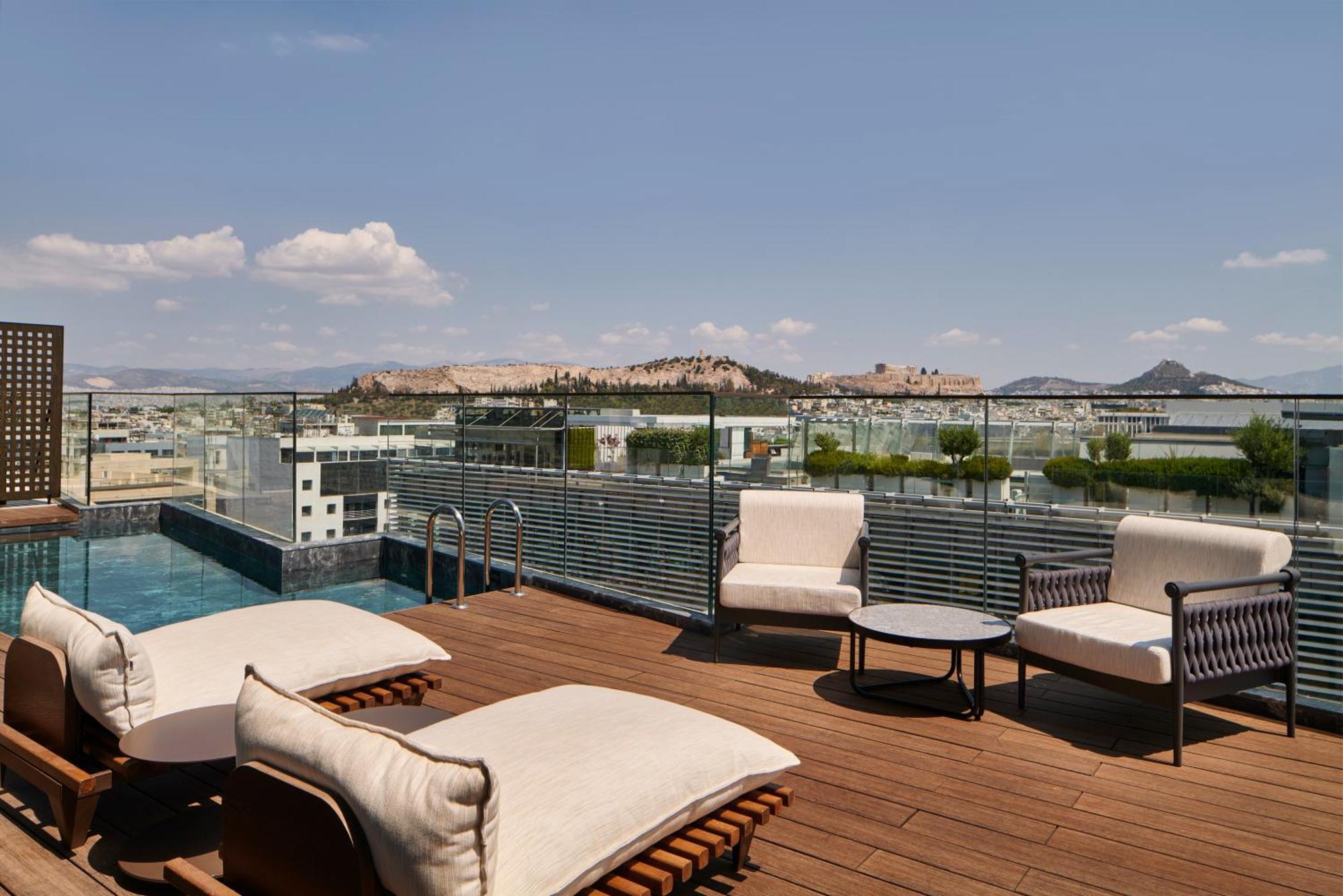 Grand Hyatt Athens Hotel Exterior foto The view from the rooftop pool